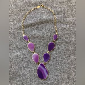 Contemporary Purple Agate Pendant Necklace